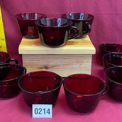 Royal Ruby red flat bottom coffee cup/mug