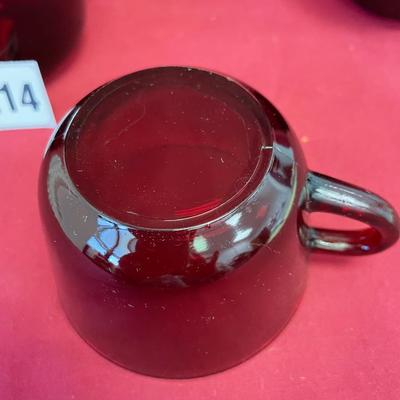 Royal Ruby red flat bottom coffee cup/mug