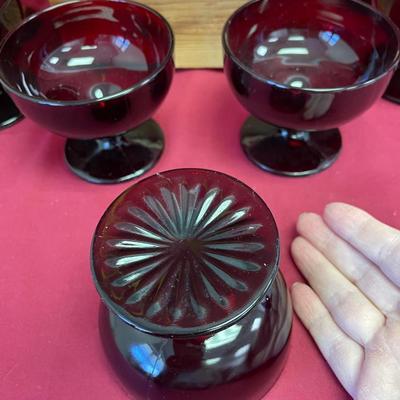 Royal Ruby red footed sherbet dishes
