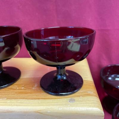 Royal Ruby red footed sherbet dishes