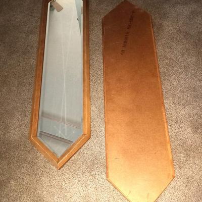 TWO MID MODERN WOOD FRAMED MIRRORS