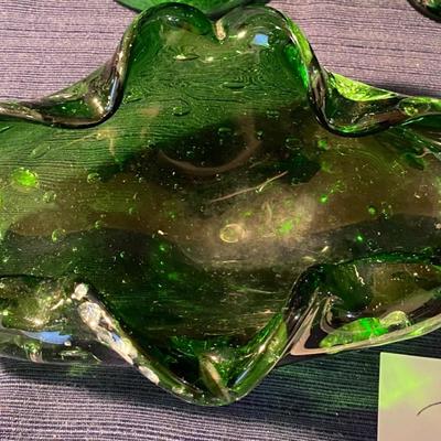 Green Vases and Dish