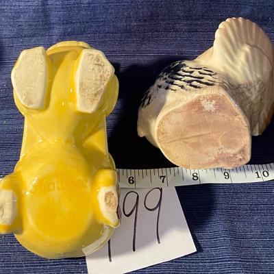 Vintage Shawnee Duck Planter and Ceramic Turkey Planter
