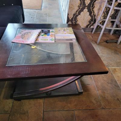 Black Suede Love Seat, Couch and table