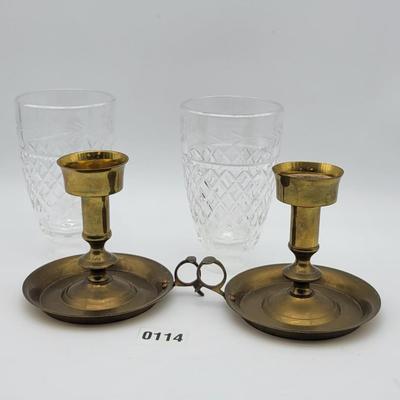 Pair of Brass Candle Holders
