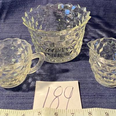 Vintage Cube Clear Depression Glass Set