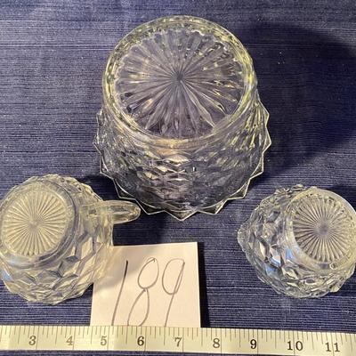 Vintage Cube Clear Depression Glass Set