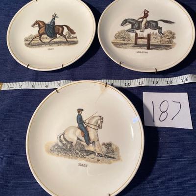 Set of Three Vintage Trot, Leap and Halt Collector Plates