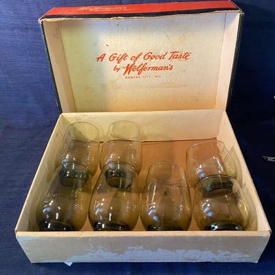 Vintage Cocktail Box and Libby Wine Glasses