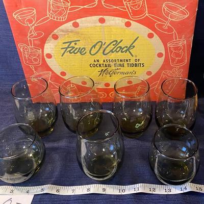 Vintage Cocktail Box and Libby Wine Glasses
