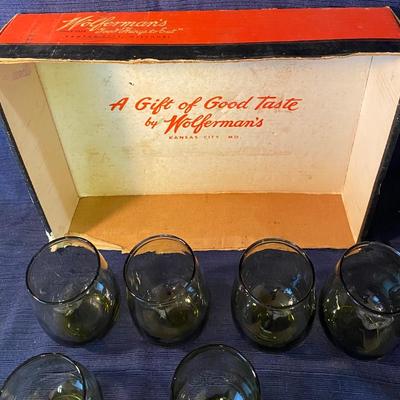 Vintage Cocktail Box and Libby Wine Glasses