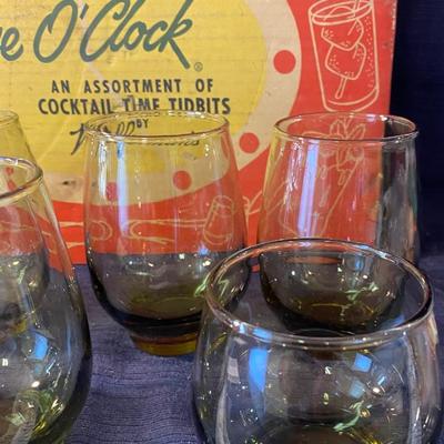 Vintage Cocktail Box and Libby Wine Glasses
