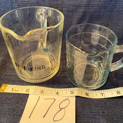 2 Vintage Fire King Measuring Cups