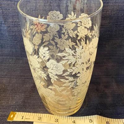 Vintage White Rose Glass Vase