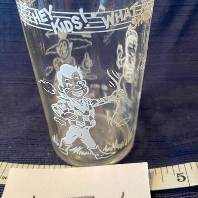 1955  White Hoody Doody Jelly Glass