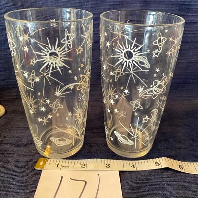 Set of 2  MCM Space Atomic Theme Glasses