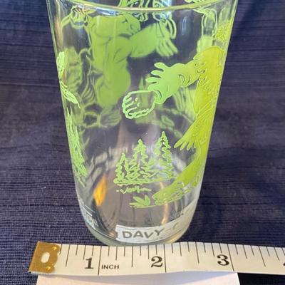 Vintage 1950s Davy Crocket Character Glass
