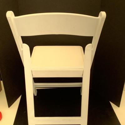 303 Lot of 10 Resin Stackable Chairs with Vinyl Padded Seats