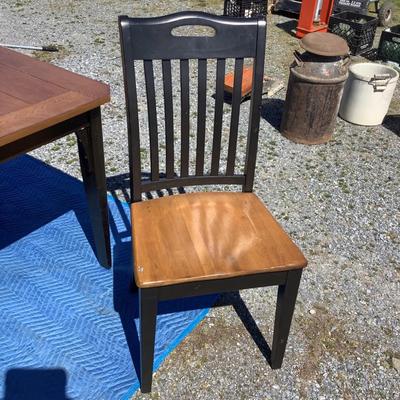 308 Oak Top Dining Table with Set of 4 Dining Chairs & Leaf