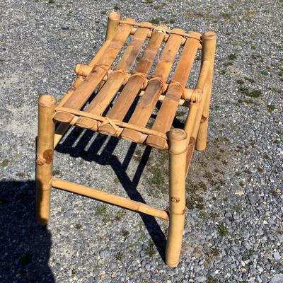 309 Bamboo Wicker Bench/Ottoman