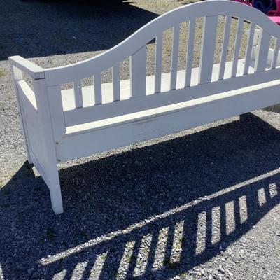312 Large Outdoor Wood Bench with Red Throw Pillows