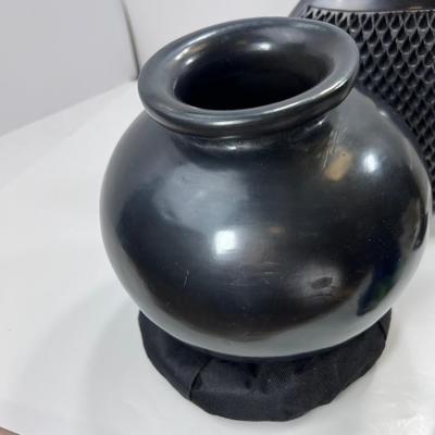 New Mexican Black ceramic Pottery, Black Glass