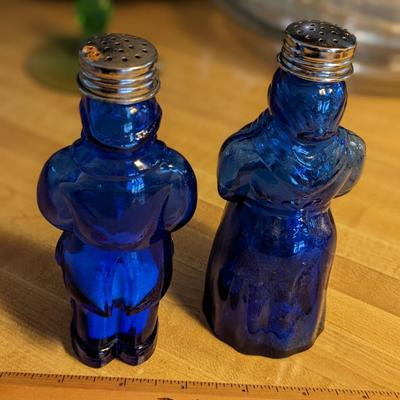 Vintage Cobalt Blue Salt and Pepper Shakers