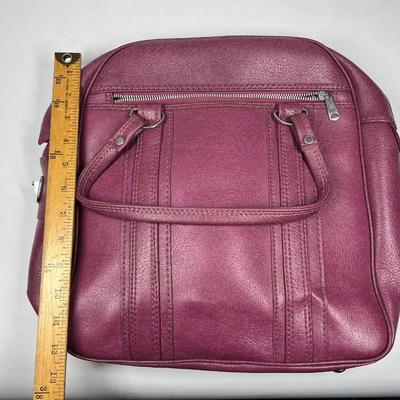 Retro Faux Imitation Leather Pink Handbag Purse Small Travel Bag