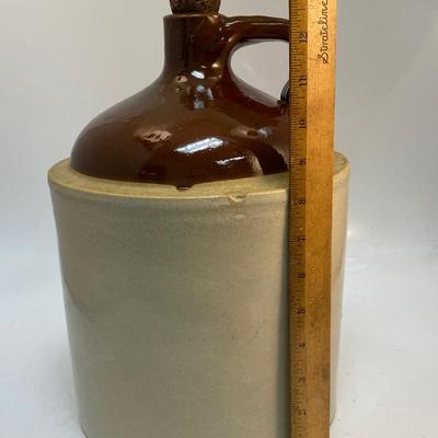 Vintage #2 Monmouth Western Stoneware Company Handled Jug Crock with Cork