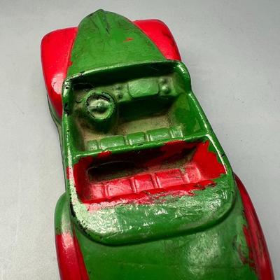 Vintage Painted Cast Metal Auburn Toy Car Roadster
