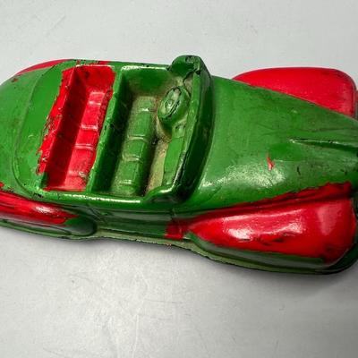 Vintage Painted Cast Metal Auburn Toy Car Roadster
