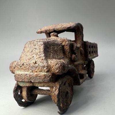 Vintage Weathered Aged Cast Metal Toy Panel Truck