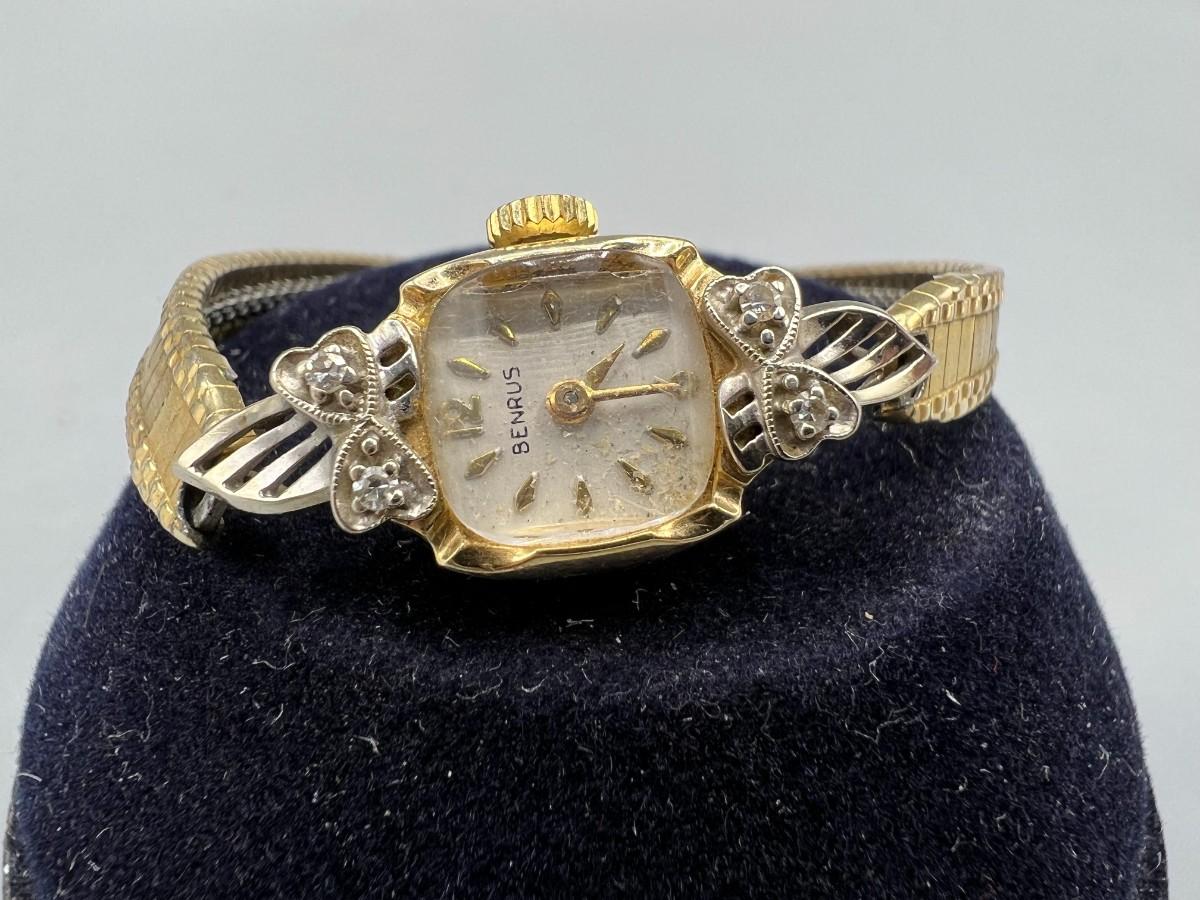 Benrus 14k gold ladies watch value hotsell
