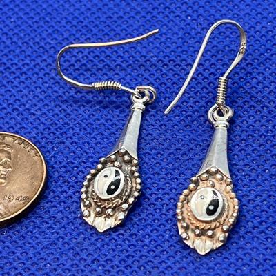 â€œ.925â€ STERLING DROP YIN YANG DROP EARRINGS