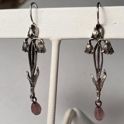 ART NOUVEAU STYLE SILVER EARRINGS â€œEXTAPIAâ€