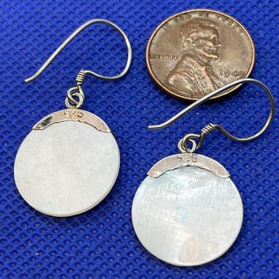 .925 M.O.P. CARVED MAN IN THE MOON EARRINGS