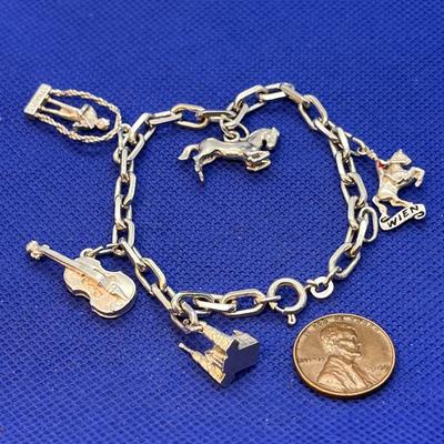 SILVER CHARM BRACELET VIENNA, EUROPE THEME