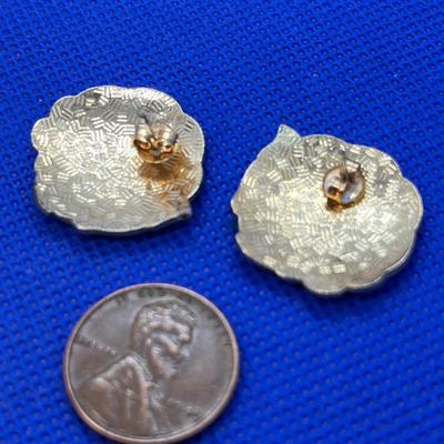 LOVELY CLOISONNE FLORAL EARRINGS PAIR