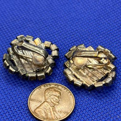 VINTAGE RHINESTONE SQUARES EARRINGS