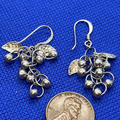 STERLING â€œ.925â€ GRAPE CLUSTER EARRINGS