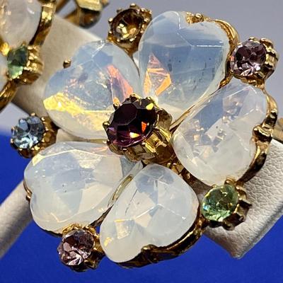 FABULOUS VINTAGE OPALESCENT HEARTS EARRINGS