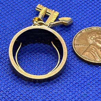 ODD TRADESMAN RING SHOVEL, SQUARE, SCREW CHARMS