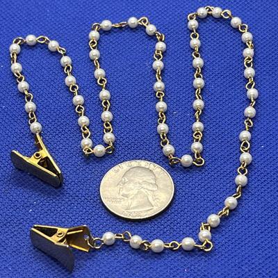 EYEGLASSES CHAIN WITH CLIPS PEARLY BEADED CHAIN