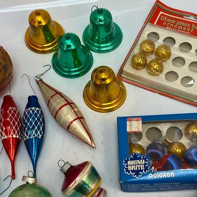 Mixed Style Lot of Vintage Glass & Plastic Christmas Holiday Tree Ornaments
