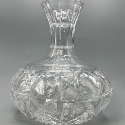 Vintage Crystal Cut Glass Carafe Liquor Serving Decanter