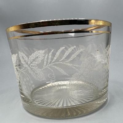 Vintage Bartlett Collins Golden Grapes Frosted Design Ice Bucket Serving Bowl