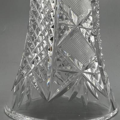 Vintage Crystal Cut Glass Medium Sized MCM Decor Flower Vase