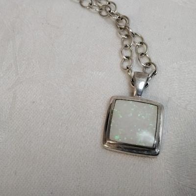Vintage Paul Brackna Opal 925 18" Necklace