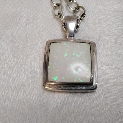 Vintage Paul Brackna Opal 925 18" Necklace