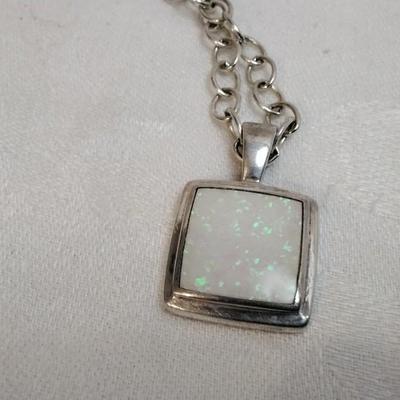 Vintage Paul Brackna Opal 925 18" Necklace